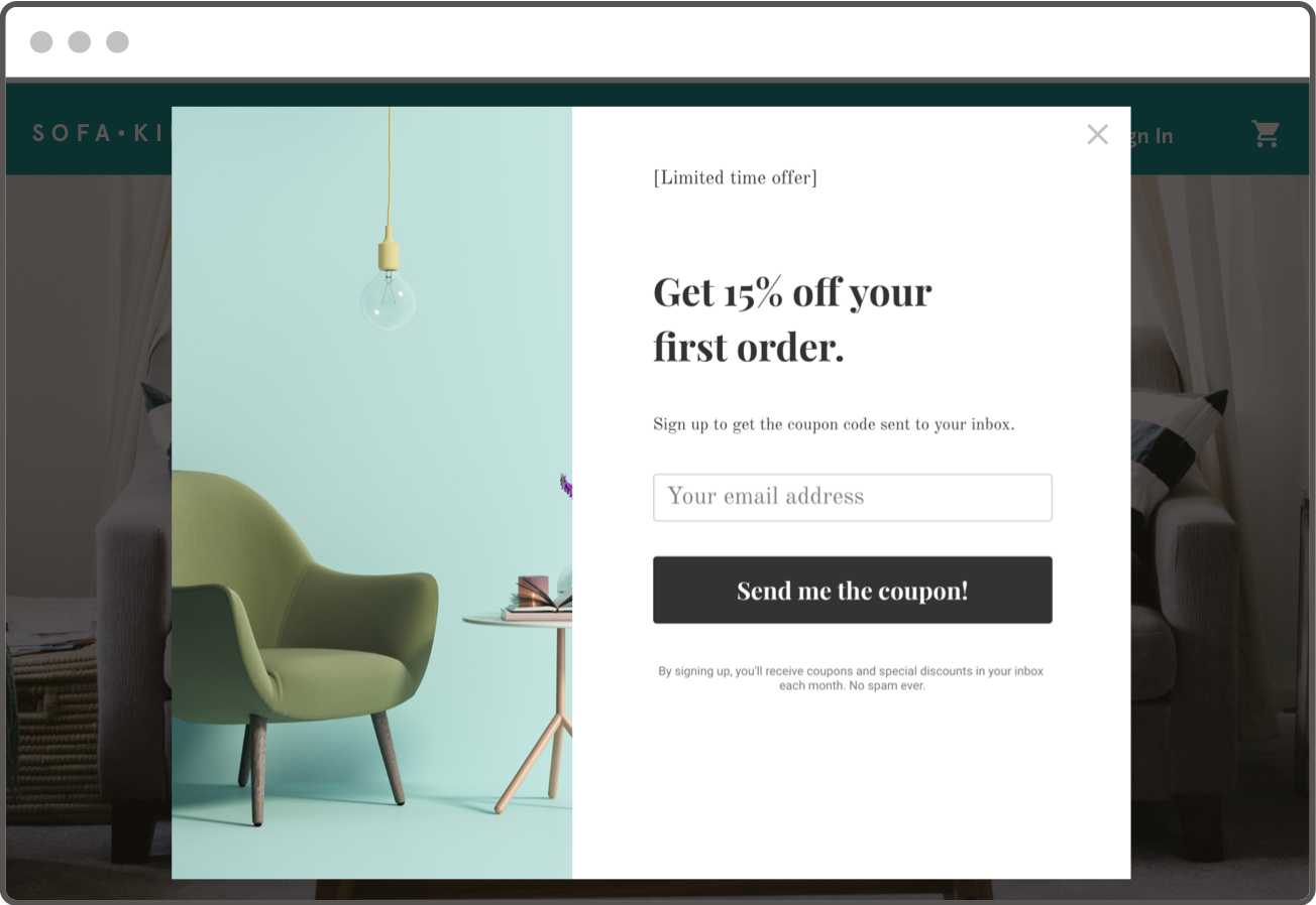 coupon pop up example coupon pop up example